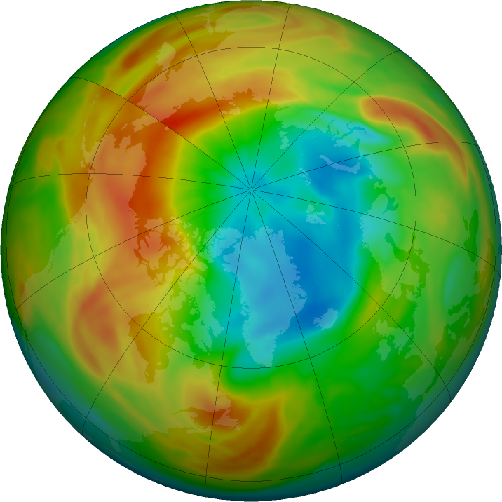 Arctic ozone map for 08 April 2020